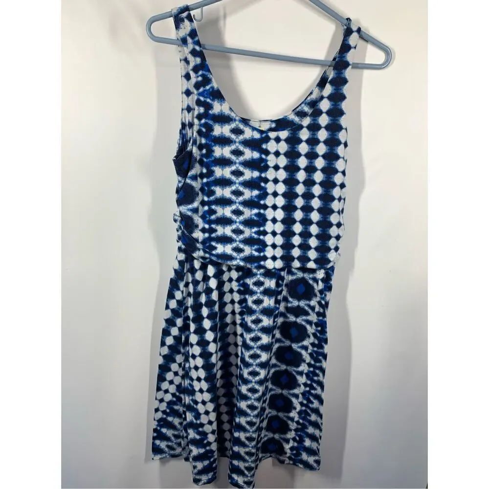 Vintage faded glory blue white tank tie-dye dress size medium